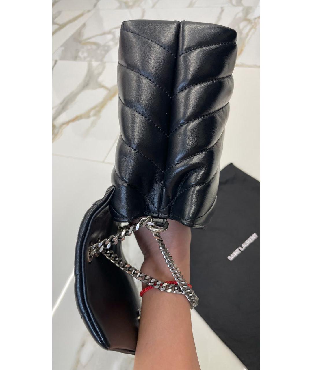 SAINT LAURENT Черная кожаная сумка через плечо, фото 4