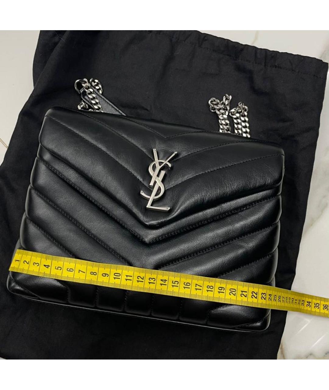 SAINT LAURENT Черная кожаная сумка через плечо, фото 8