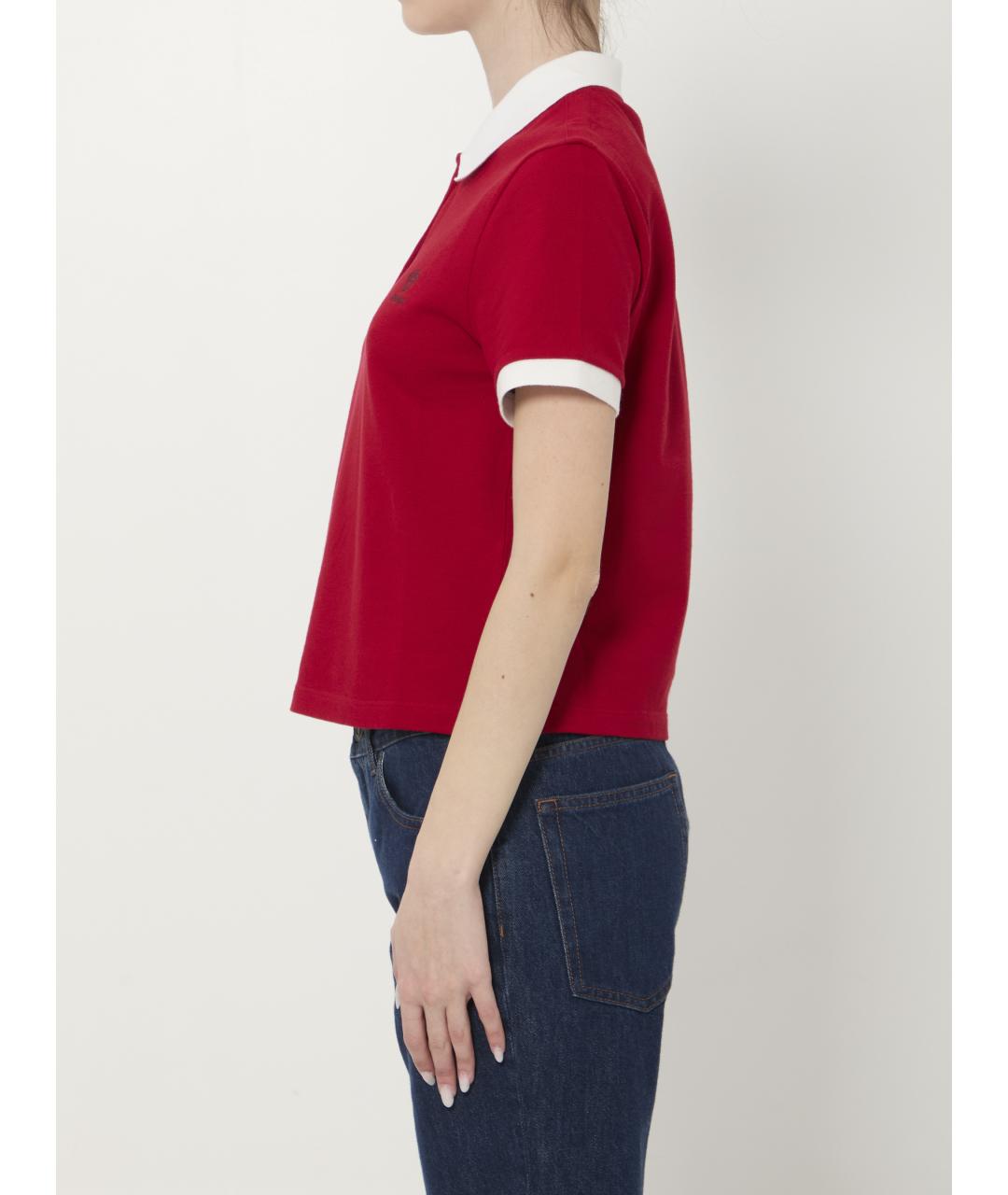 VERSACE Красная хлопковая футболка, фото 4