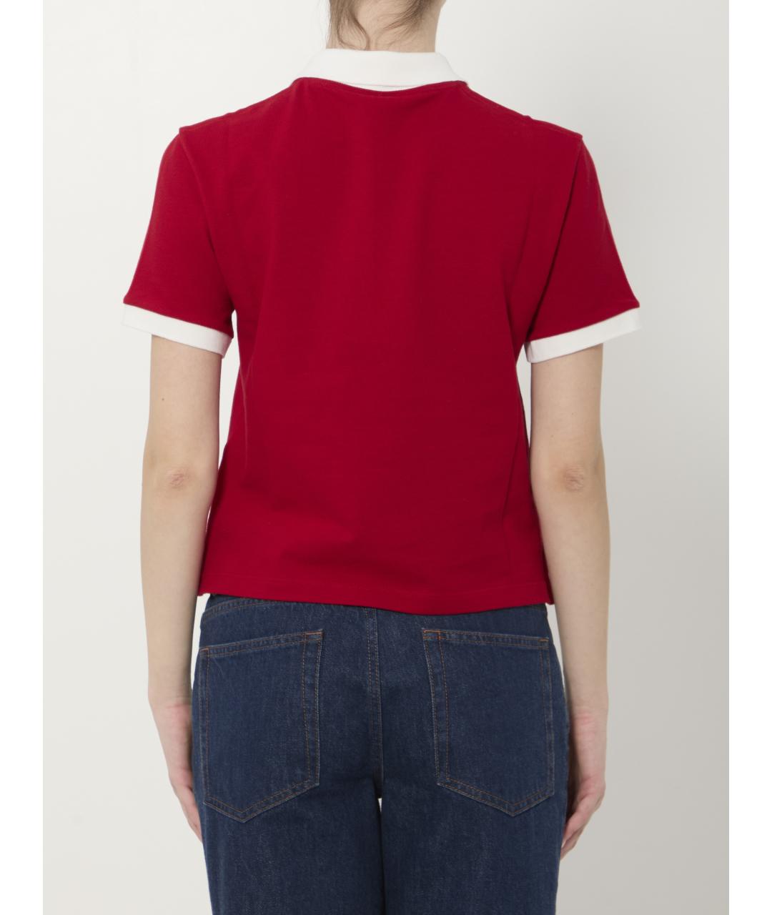 VERSACE Красная хлопковая футболка, фото 5