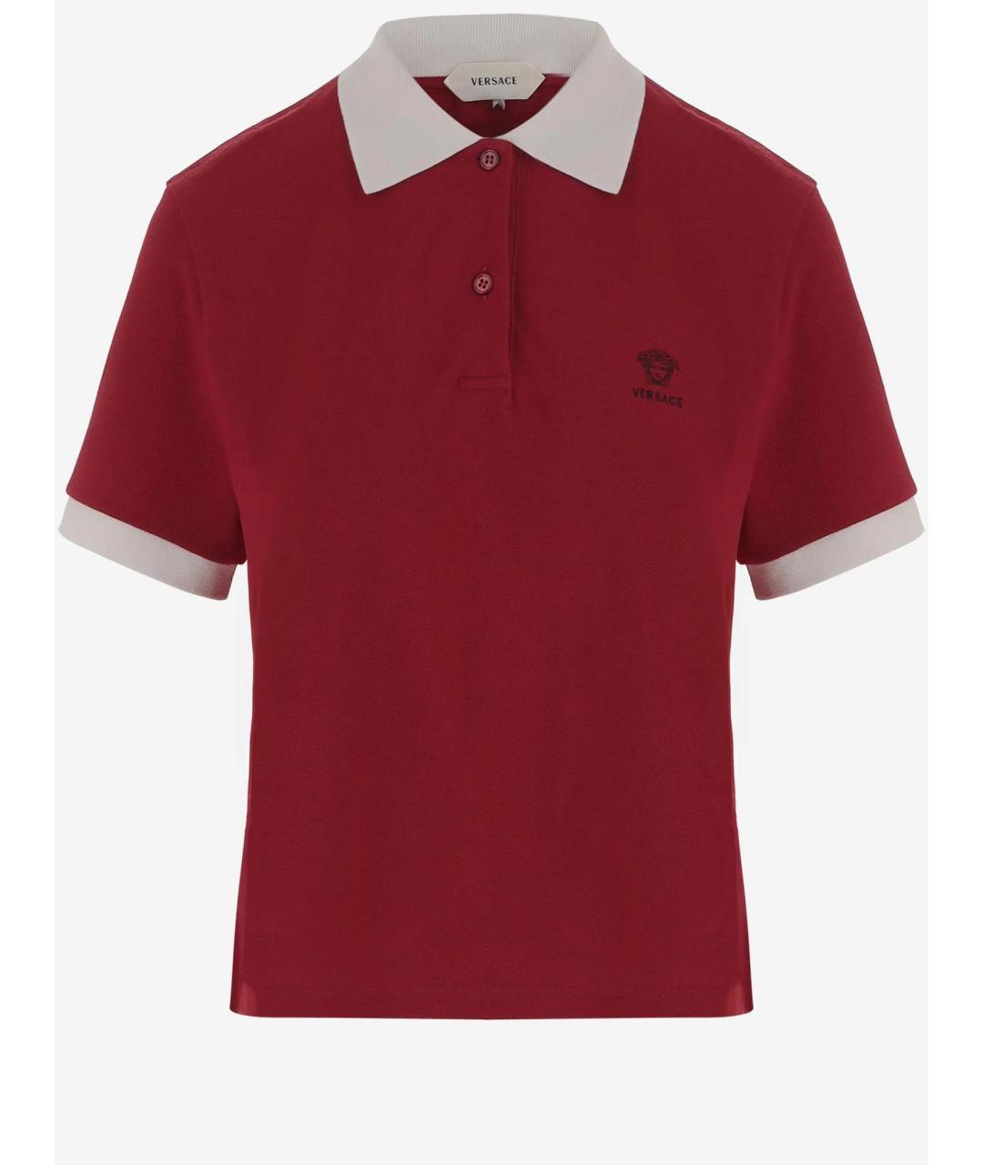 VERSACE Красная хлопковая футболка, фото 6