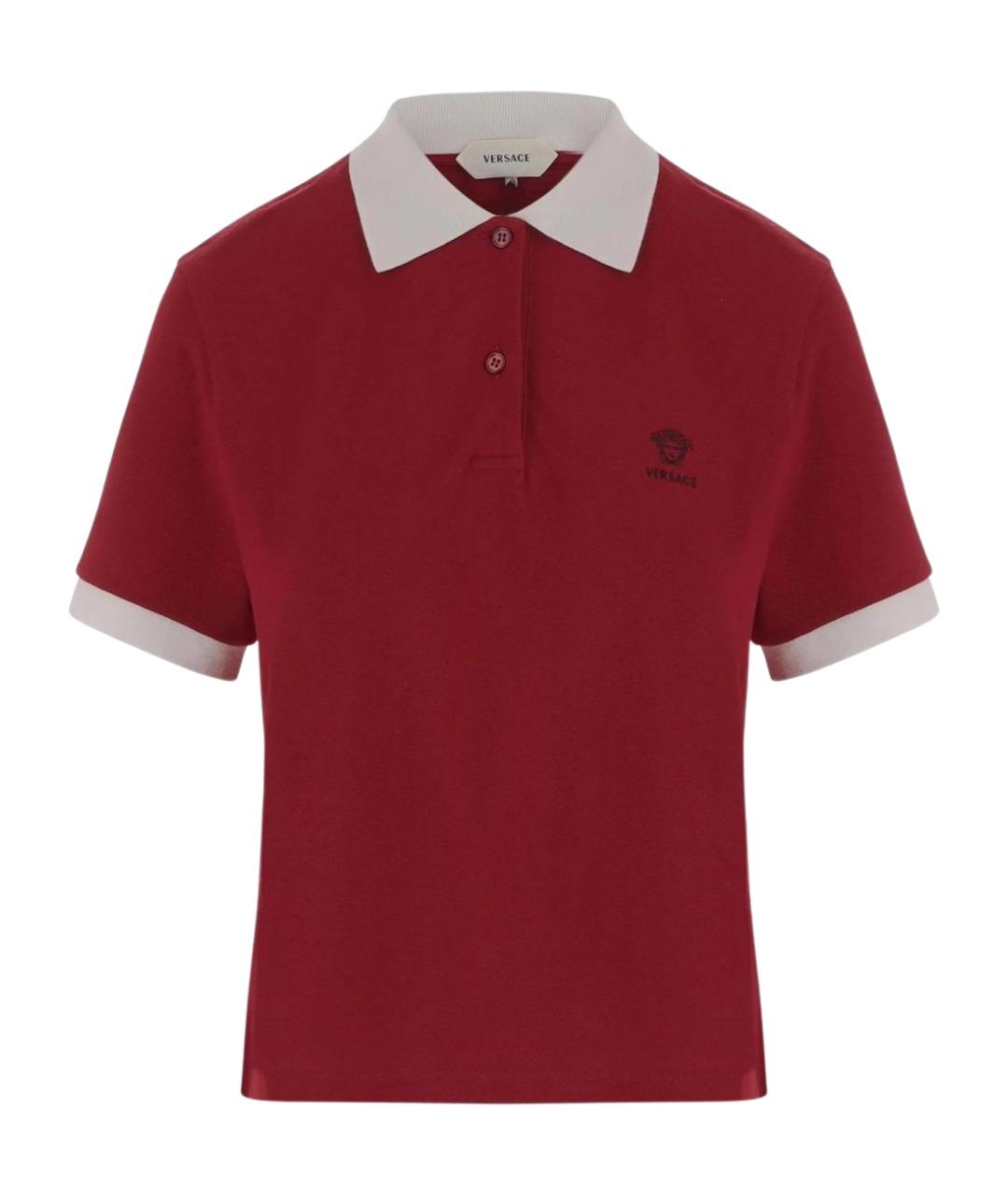VERSACE Красная хлопковая футболка, фото 1