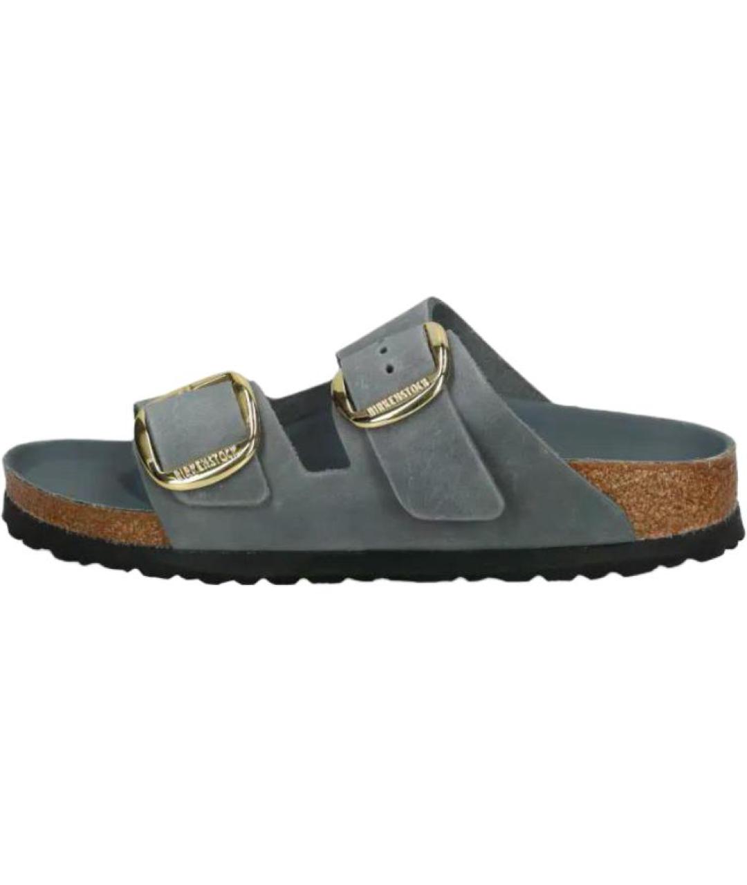 BIRKENSTOCK Серые замшевые сандалии, фото 2