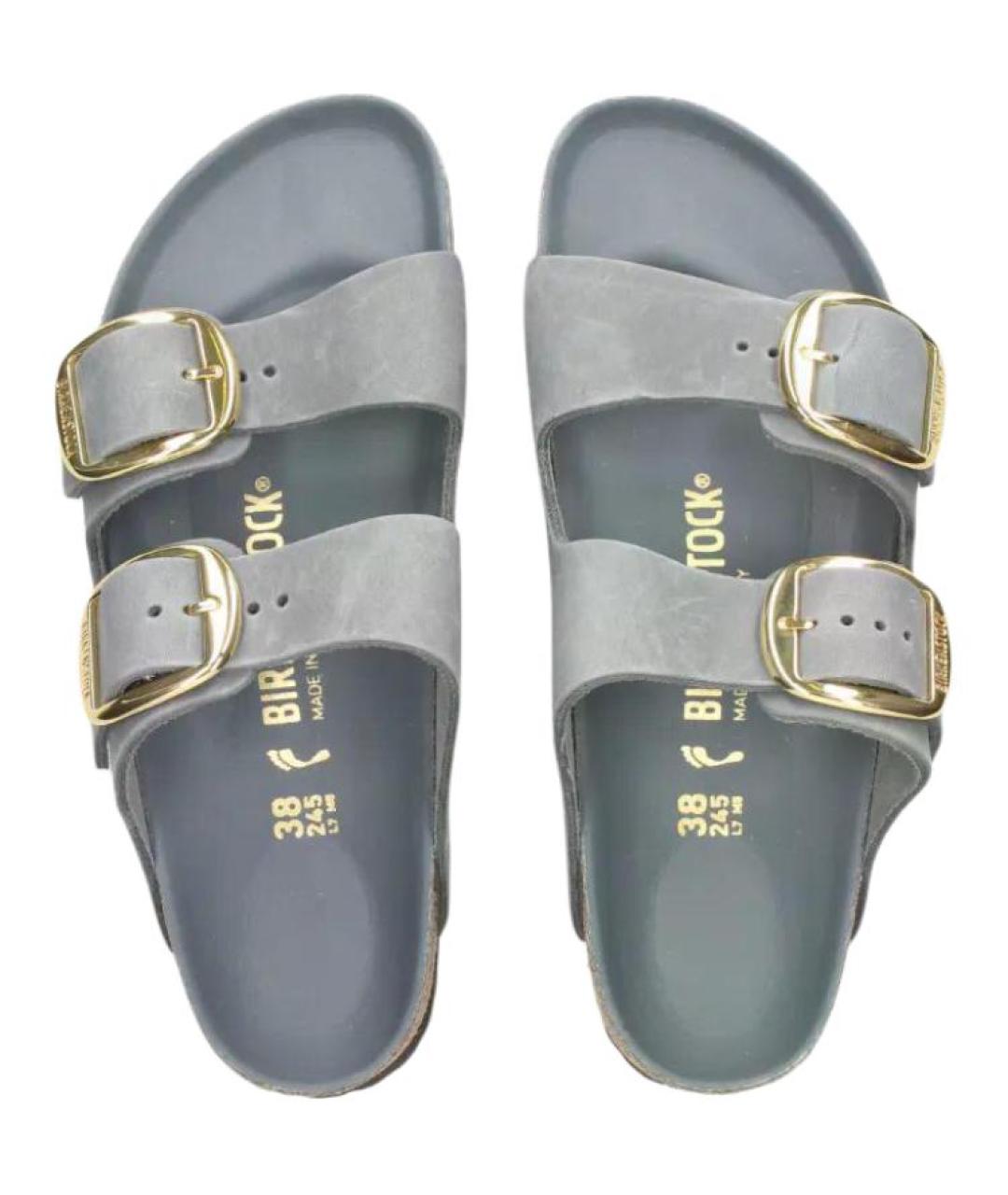 BIRKENSTOCK Серые замшевые сандалии, фото 4