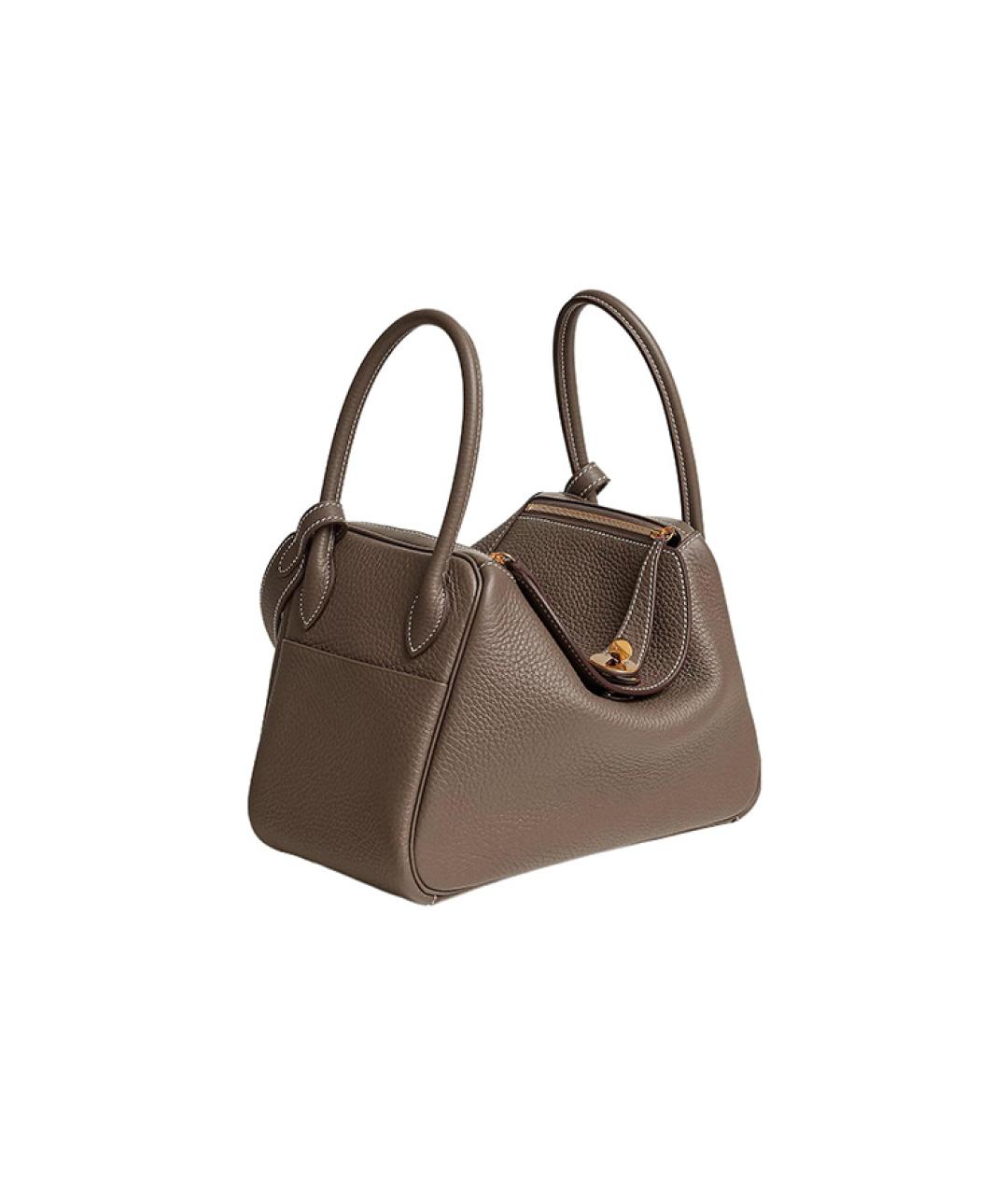 HERMES Серая кожаная сумка через плечо, фото 2