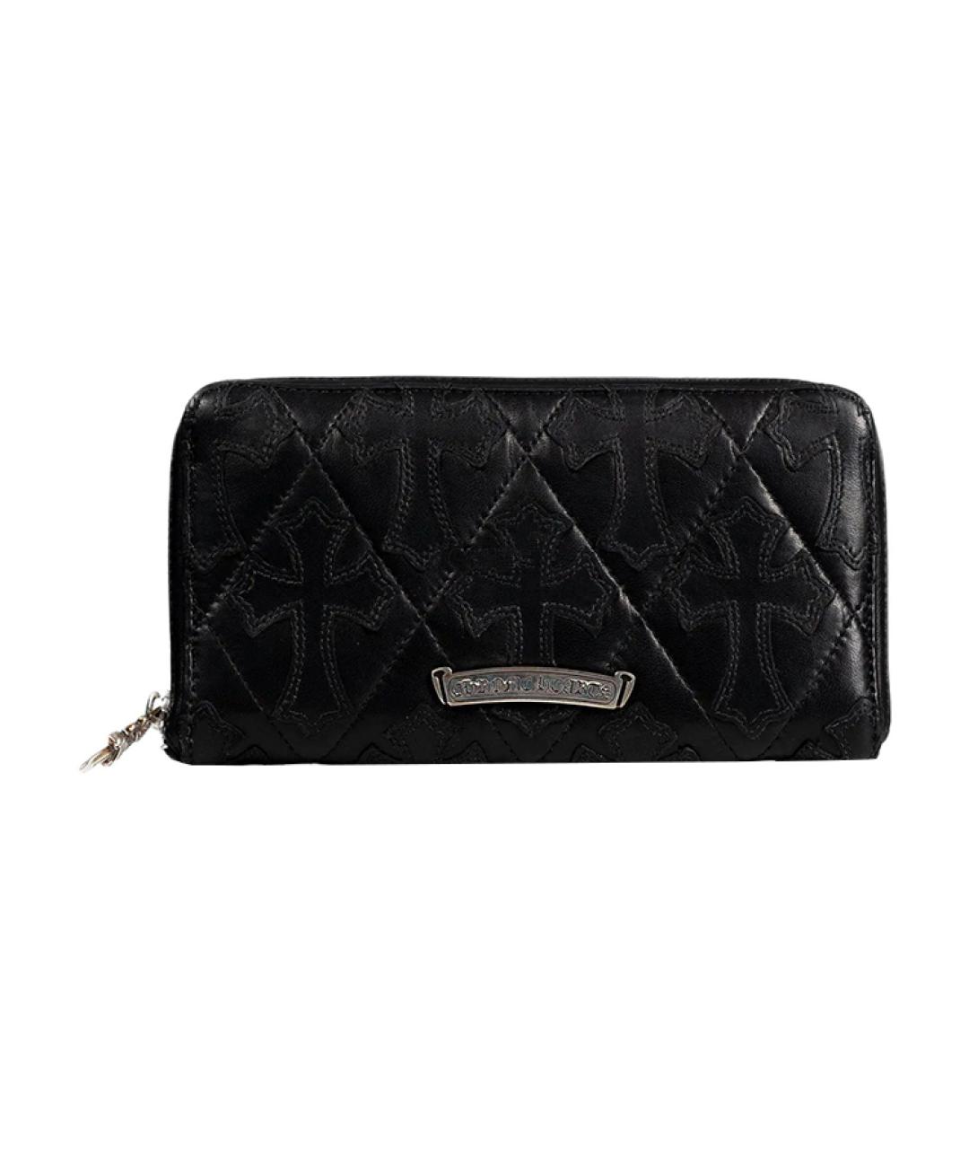 CHROME HEARTS Черный кожаный кошелек, фото 1