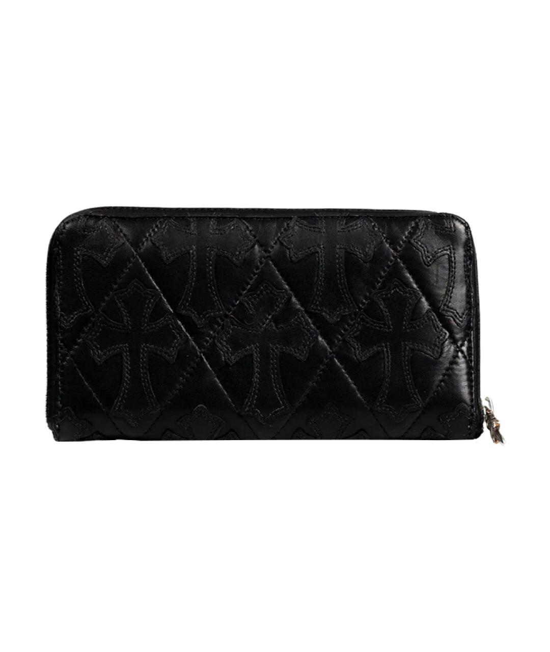 CHROME HEARTS Черный кожаный кошелек, фото 2