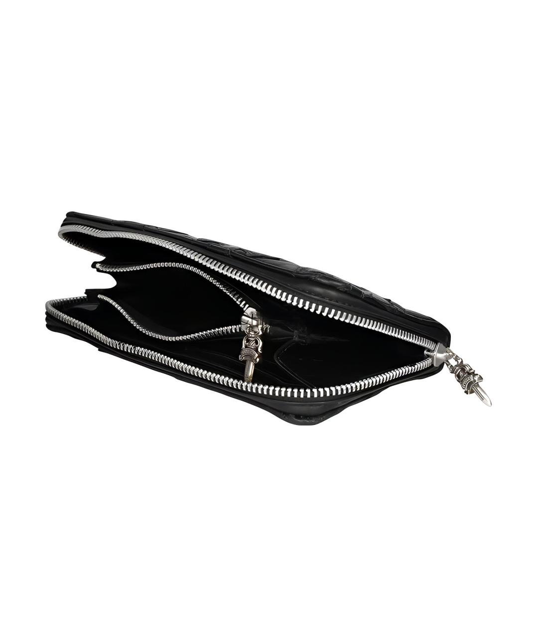 CHROME HEARTS Черный кожаный кошелек, фото 4
