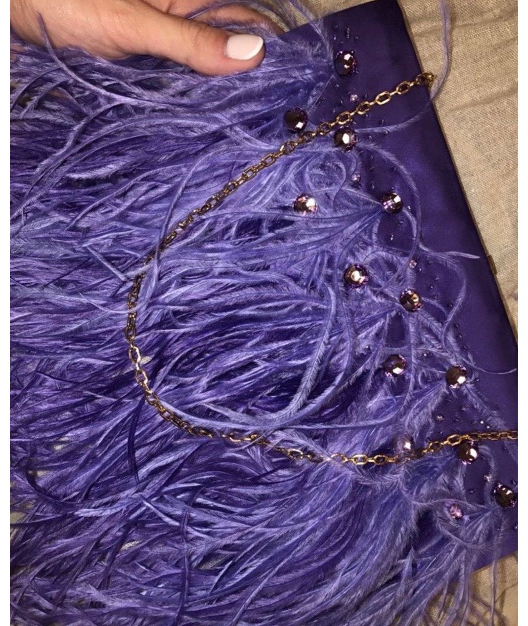 VALENTINO Фиолетовая шелковая сумка тоут, фото 4