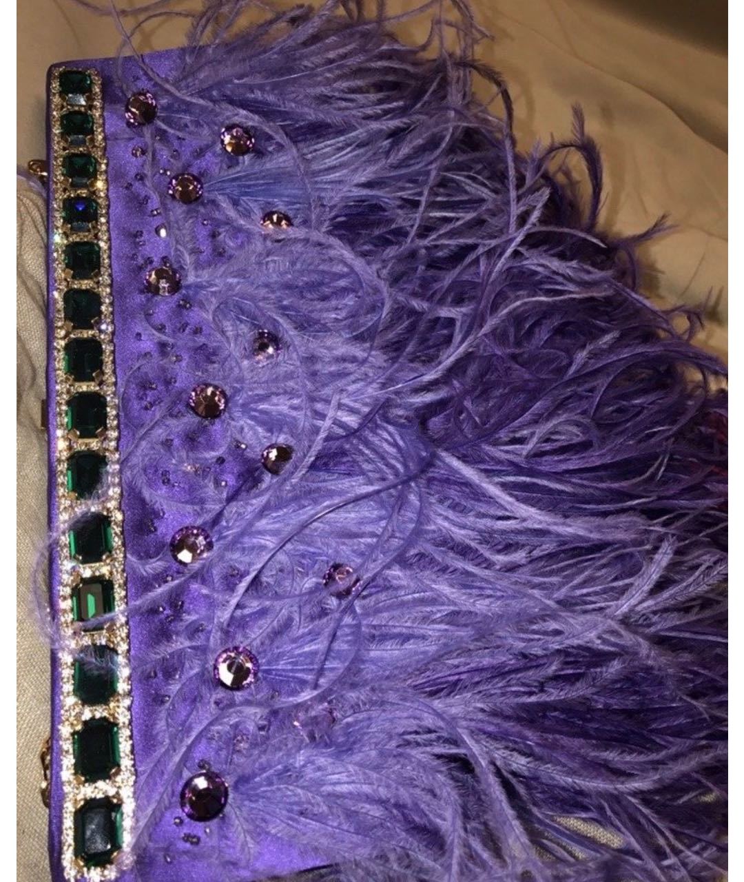 VALENTINO Фиолетовая шелковая сумка тоут, фото 2