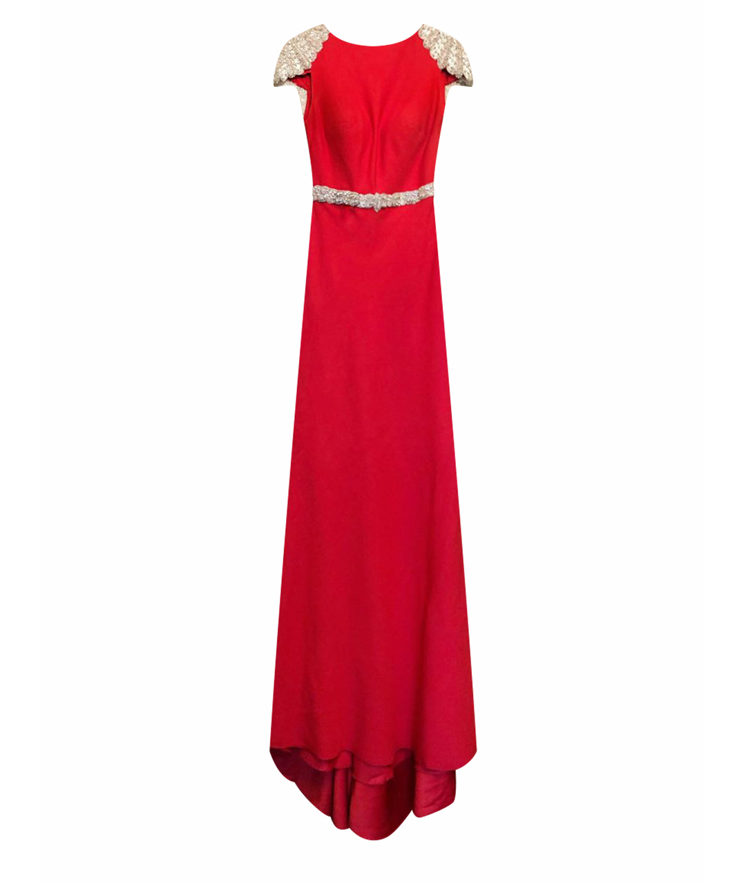 TARIK EDIZ Красное шелковое повседневное платье, фото 1