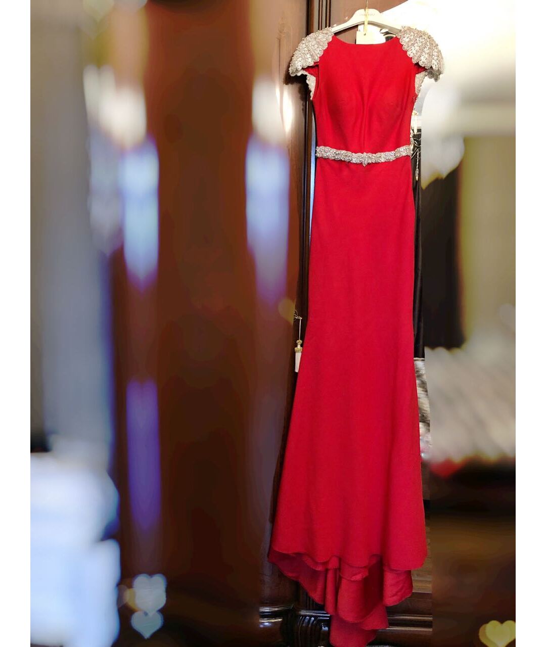 TARIK EDIZ Красное шелковое повседневное платье, фото 5