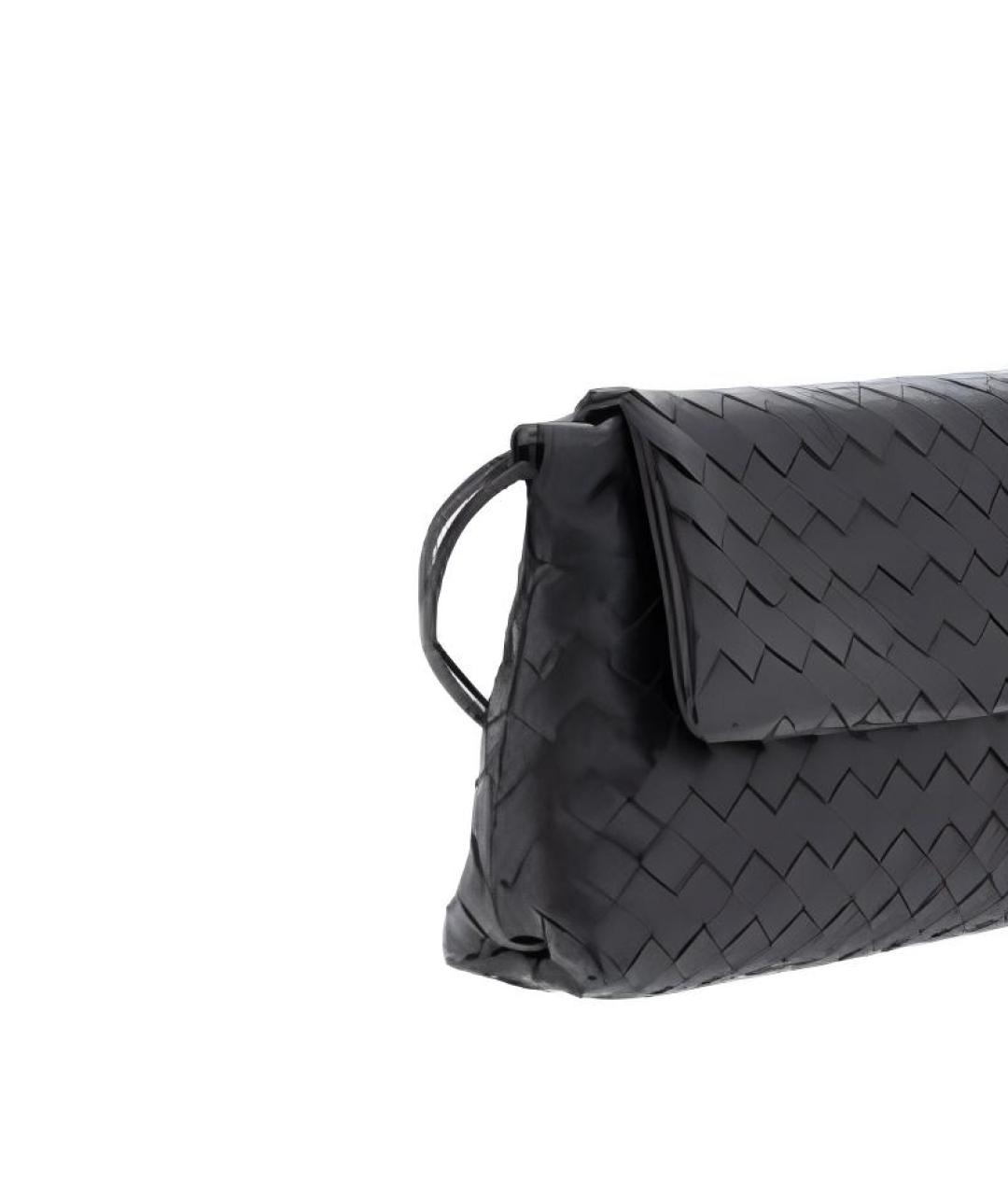 BOTTEGA VENETA Черная кожаная сумка через плечо, фото 5