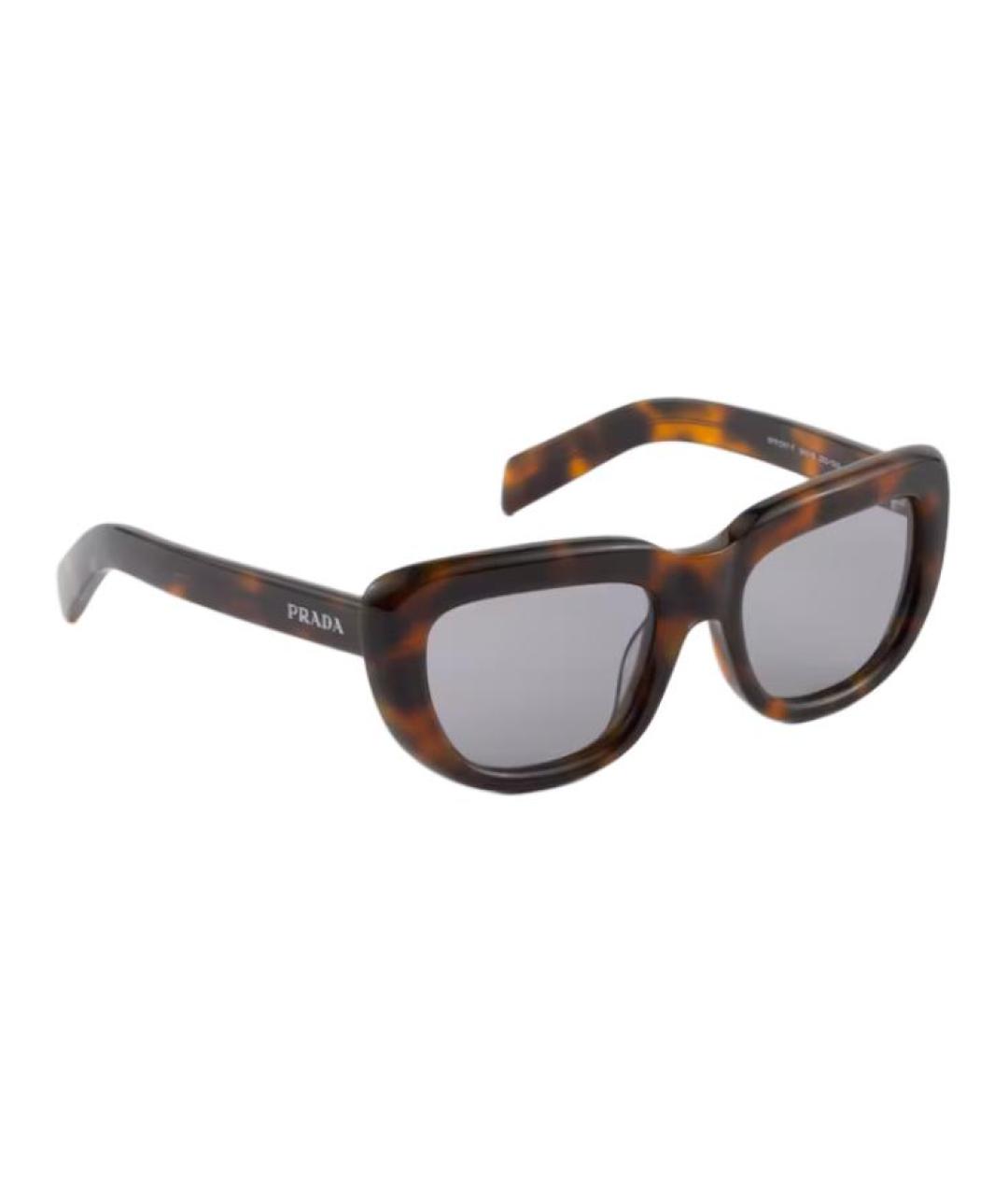 PRADA Коричневые пластиковые солнцезащитные очки, фото 2