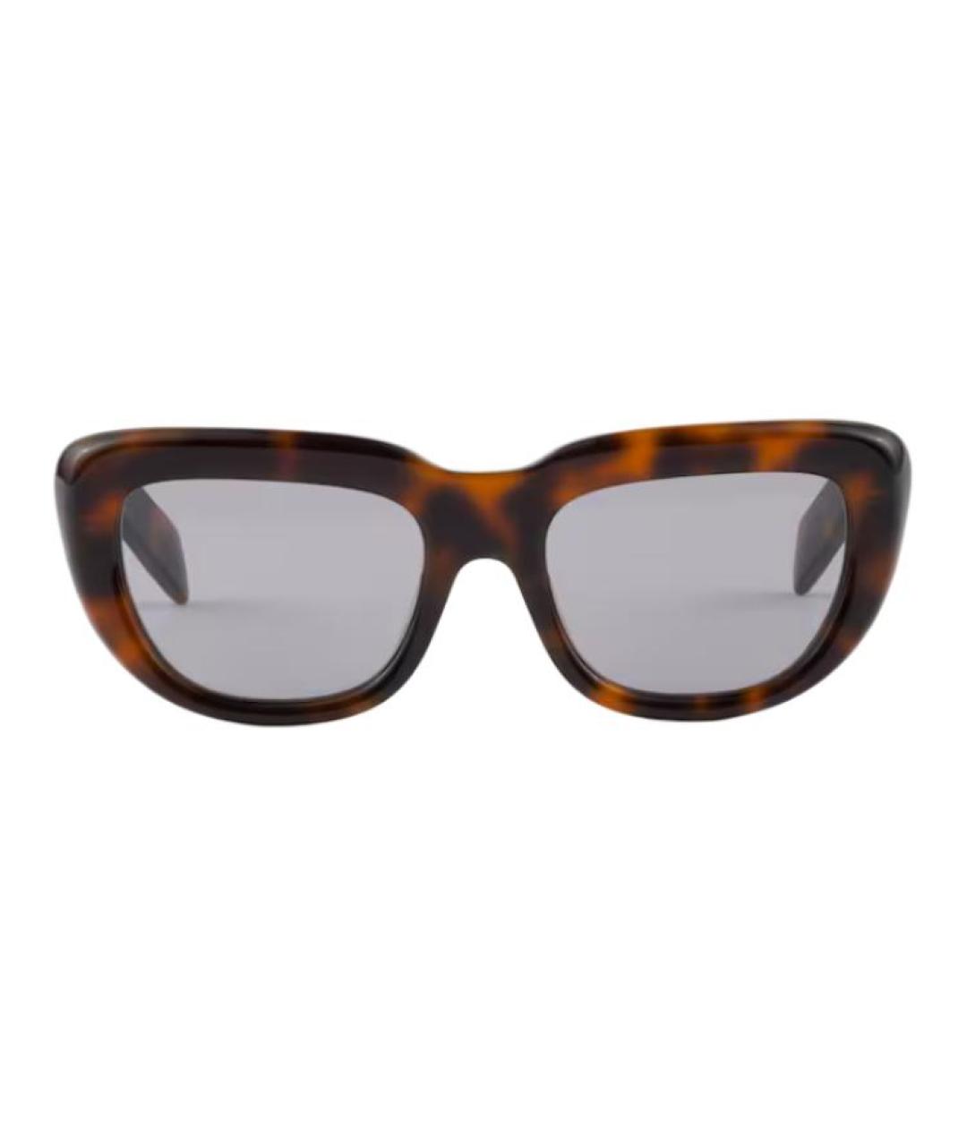 PRADA Коричневые пластиковые солнцезащитные очки, фото 1