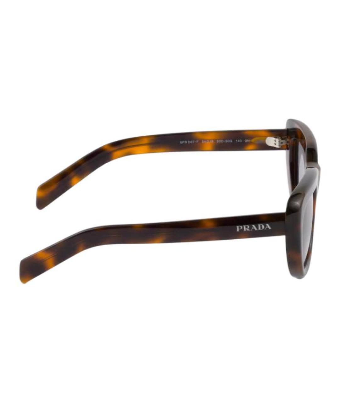 PRADA Коричневые пластиковые солнцезащитные очки, фото 3