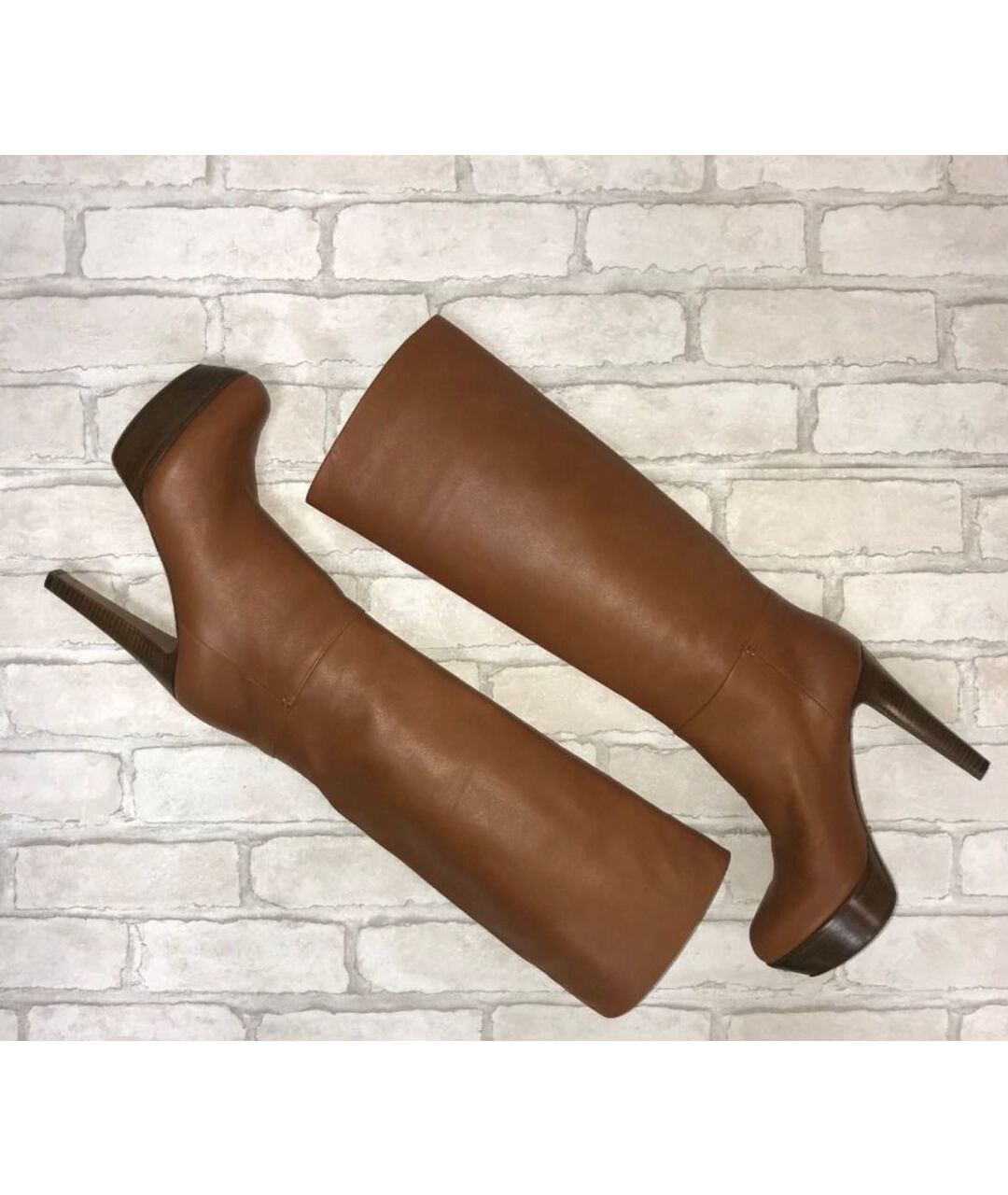 SERGIO ROSSI Коричневые кожаные сапоги, фото 8