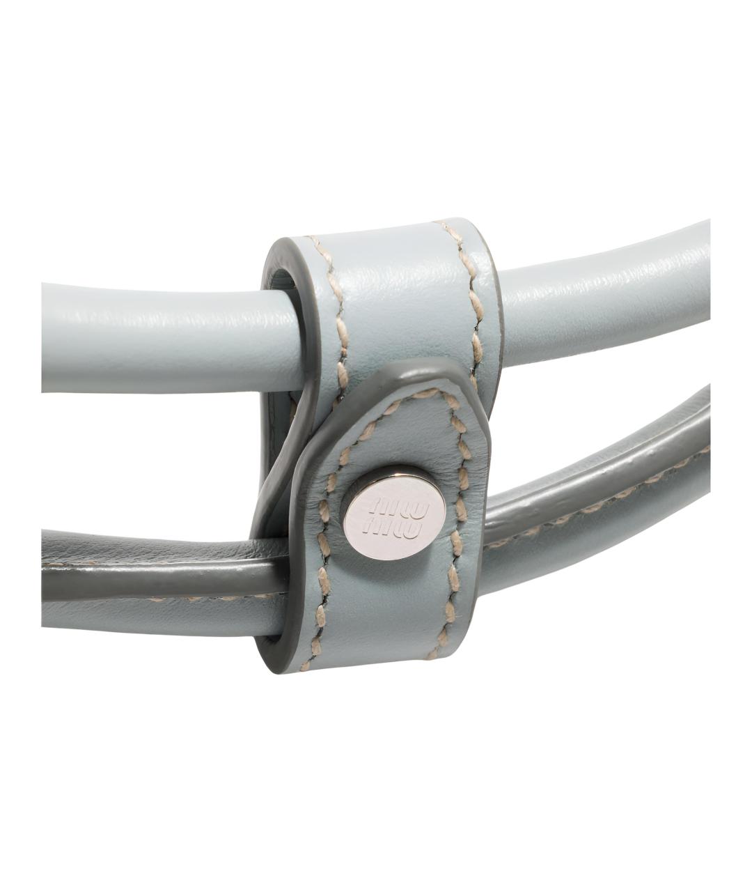 MIU MIU Голубая кожаная сумка через плечо, фото 5