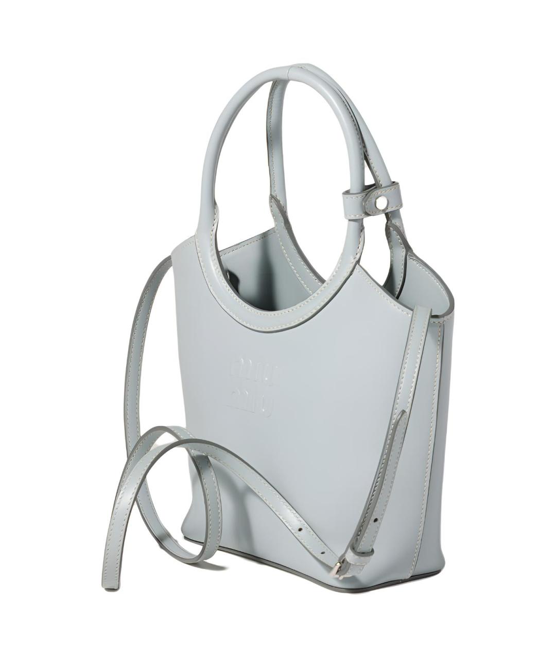 MIU MIU Голубая кожаная сумка через плечо, фото 2