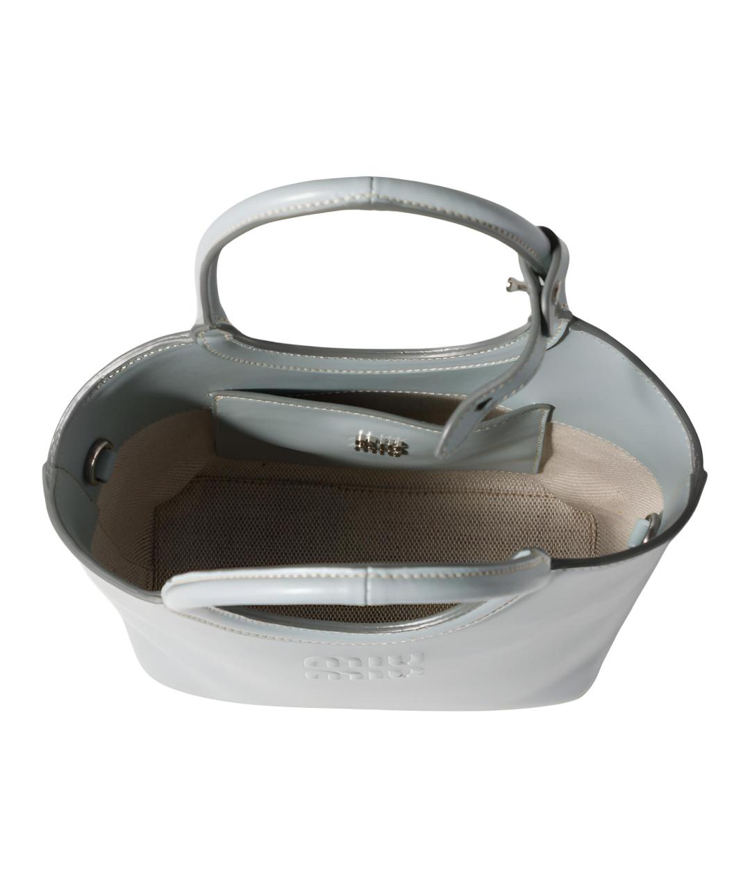 MIU MIU Голубая кожаная сумка через плечо, фото 4