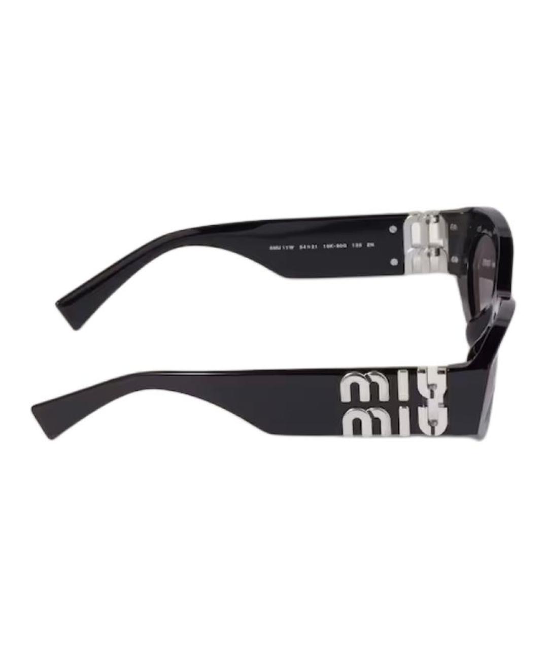 MIU MIU Черные пластиковые солнцезащитные очки, фото 2