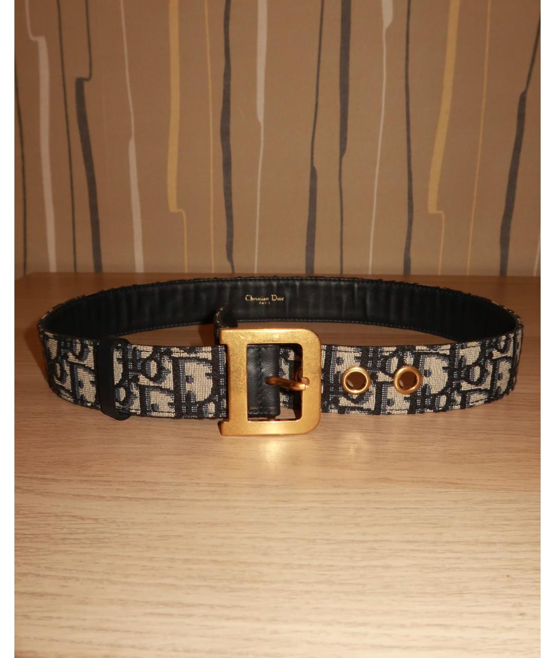 CHRISTIAN DIOR Синий кожаный ремень, фото 4