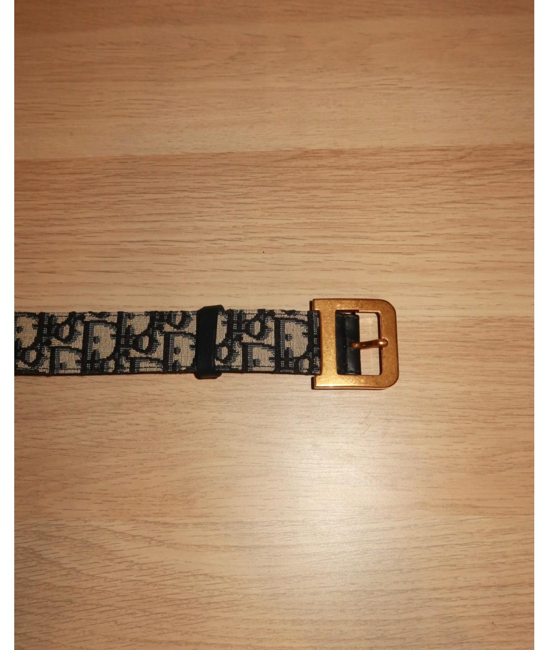 CHRISTIAN DIOR Синий кожаный ремень, фото 2