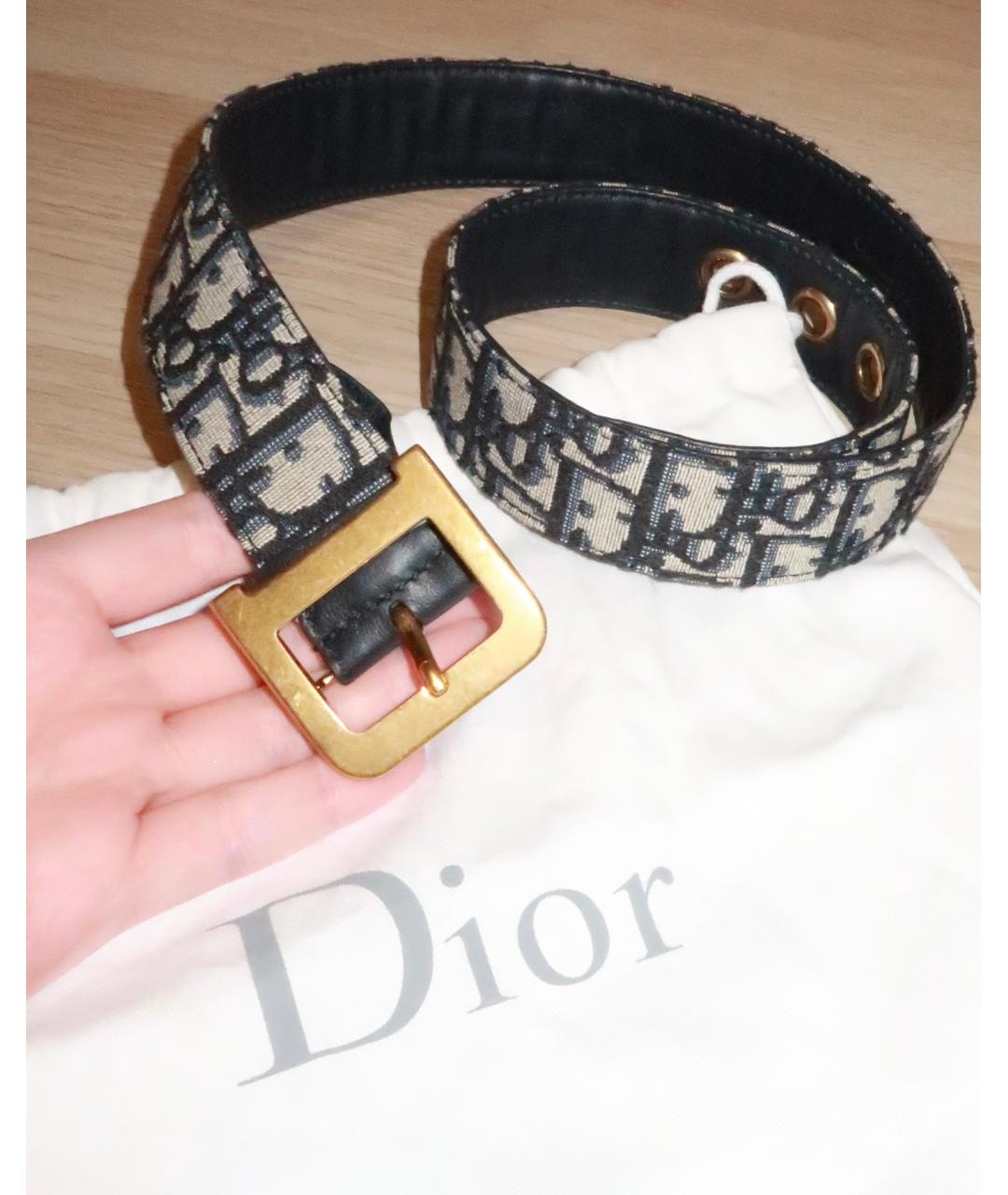 CHRISTIAN DIOR Синий кожаный ремень, фото 5