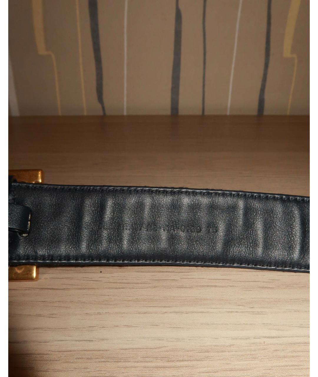 CHRISTIAN DIOR Синий кожаный ремень, фото 3