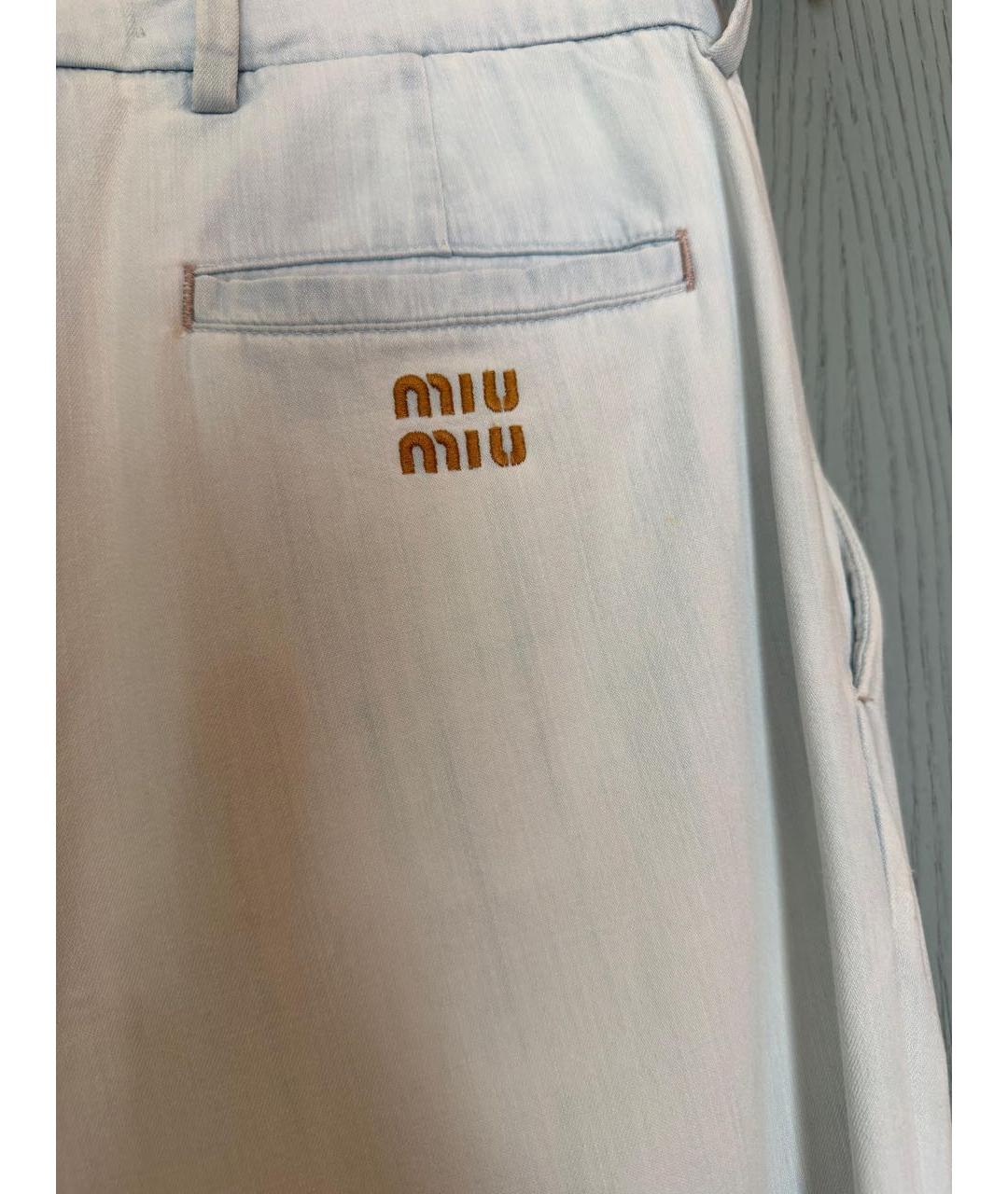 MIU MIU Белые прямые джинсы, фото 4