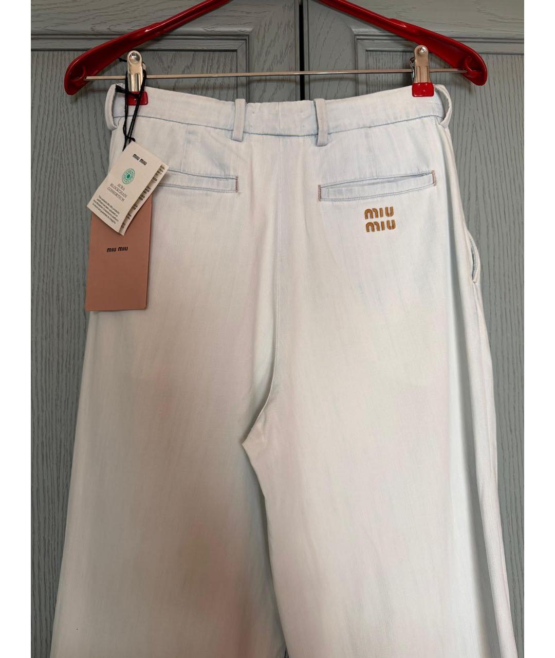 MIU MIU Белые прямые джинсы, фото 3