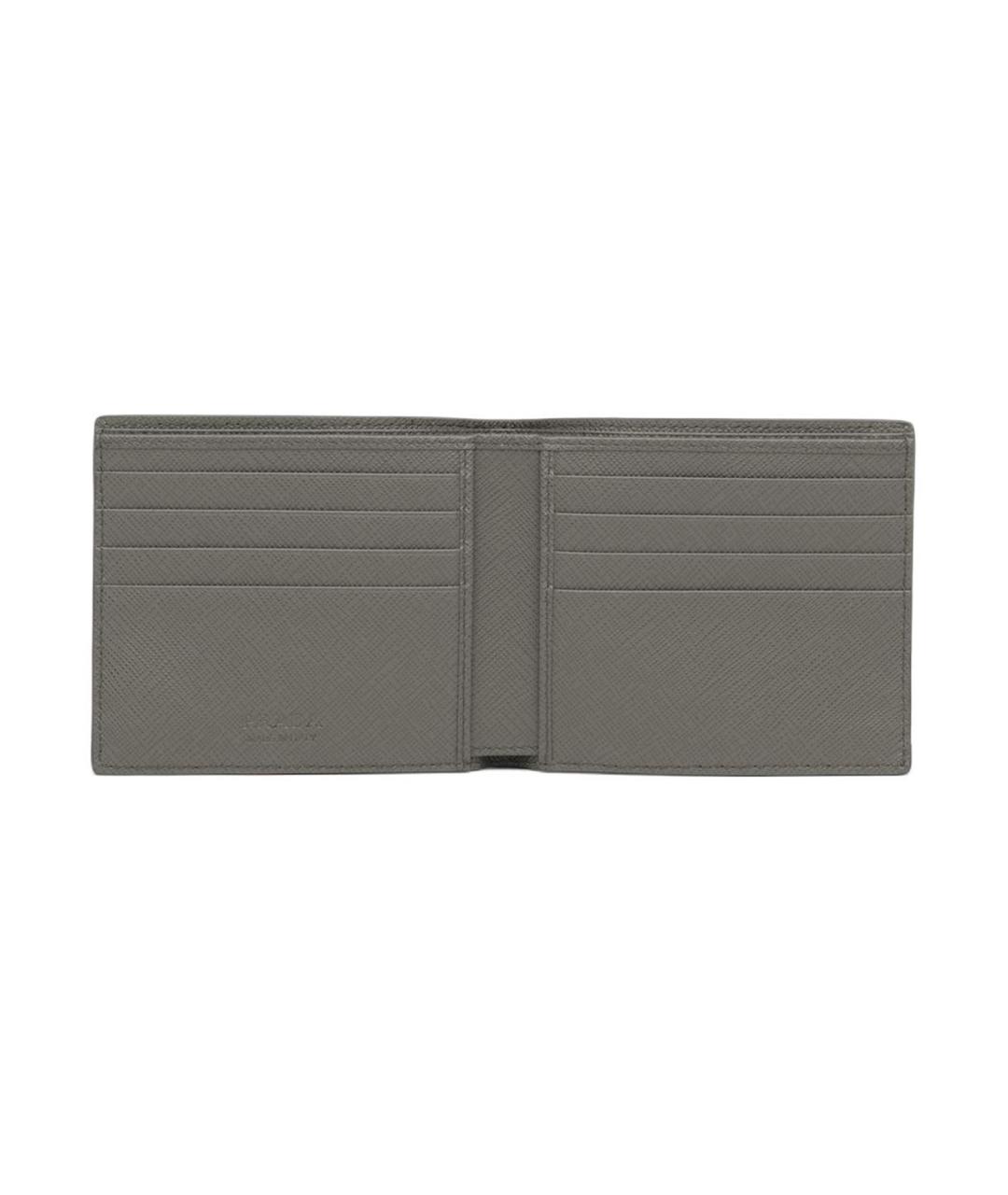 PRADA Серый кожаный кошелек, фото 4