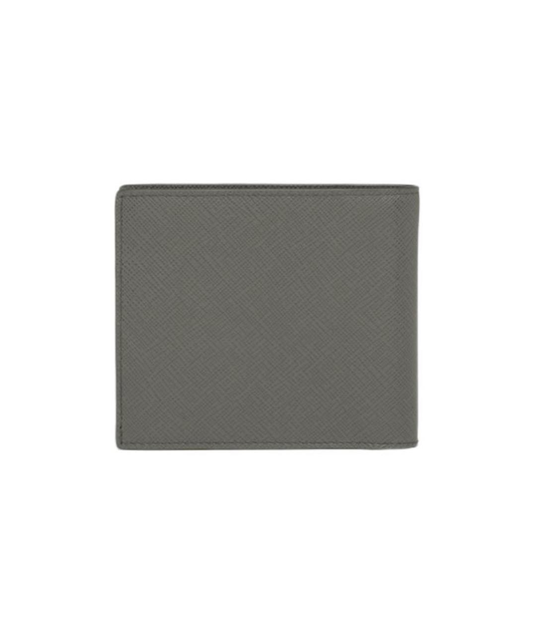 PRADA Серый кожаный кошелек, фото 3