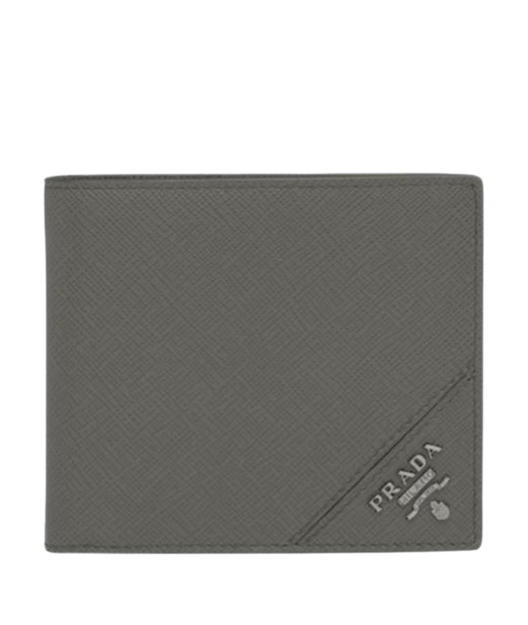 PRADA Серый кожаный кошелек, фото 1