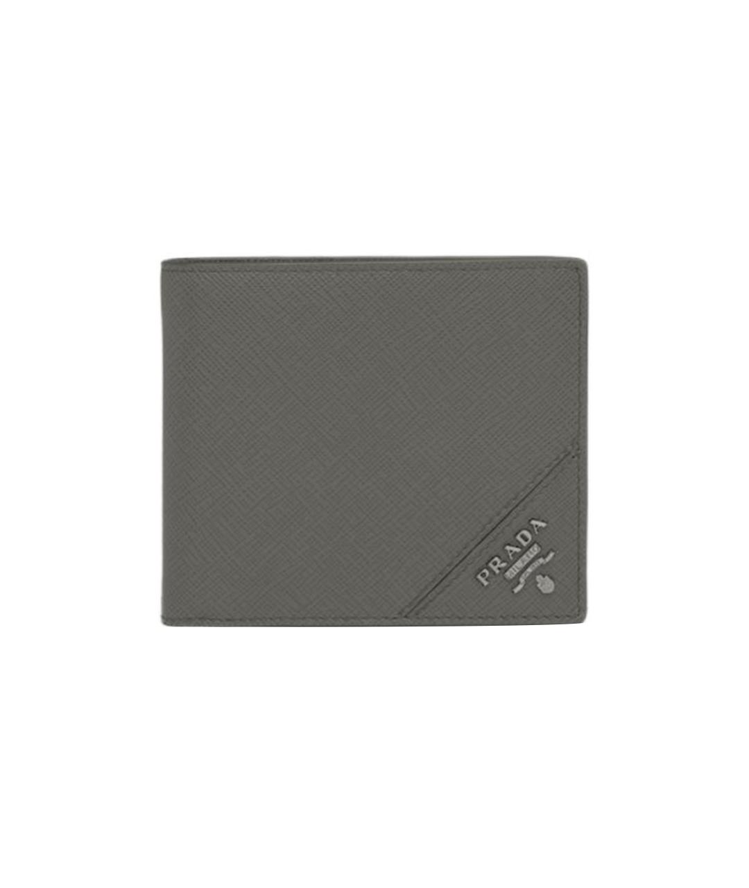 PRADA Серый кожаный кошелек, фото 6