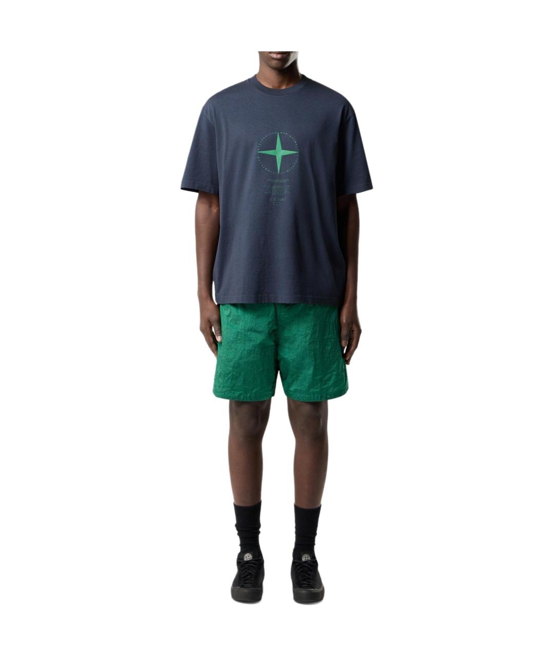 STONE ISLAND Темно-синяя футболка, фото 3