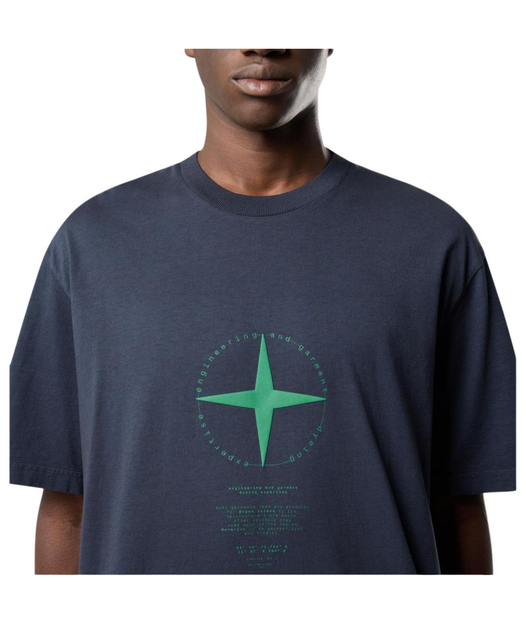 STONE ISLAND Темно-синяя футболка, фото 5
