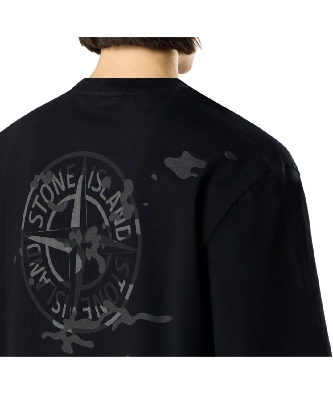 STONE ISLAND Черная футболка, фото 3