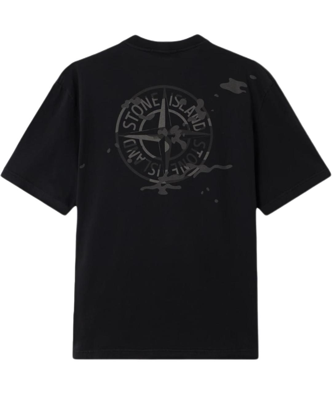 STONE ISLAND Черная футболка, фото 2