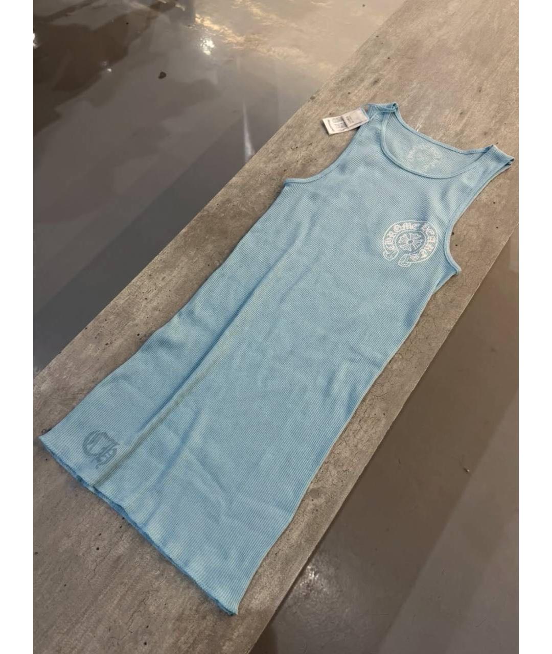 CHROME HEARTS Голубая хлопковая майка, фото 3