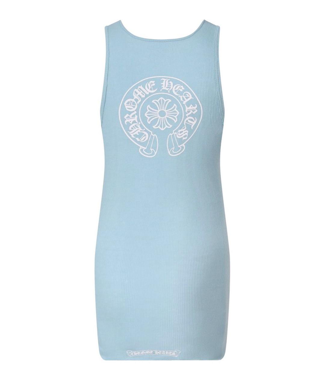 CHROME HEARTS Голубая хлопковая майка, фото 2