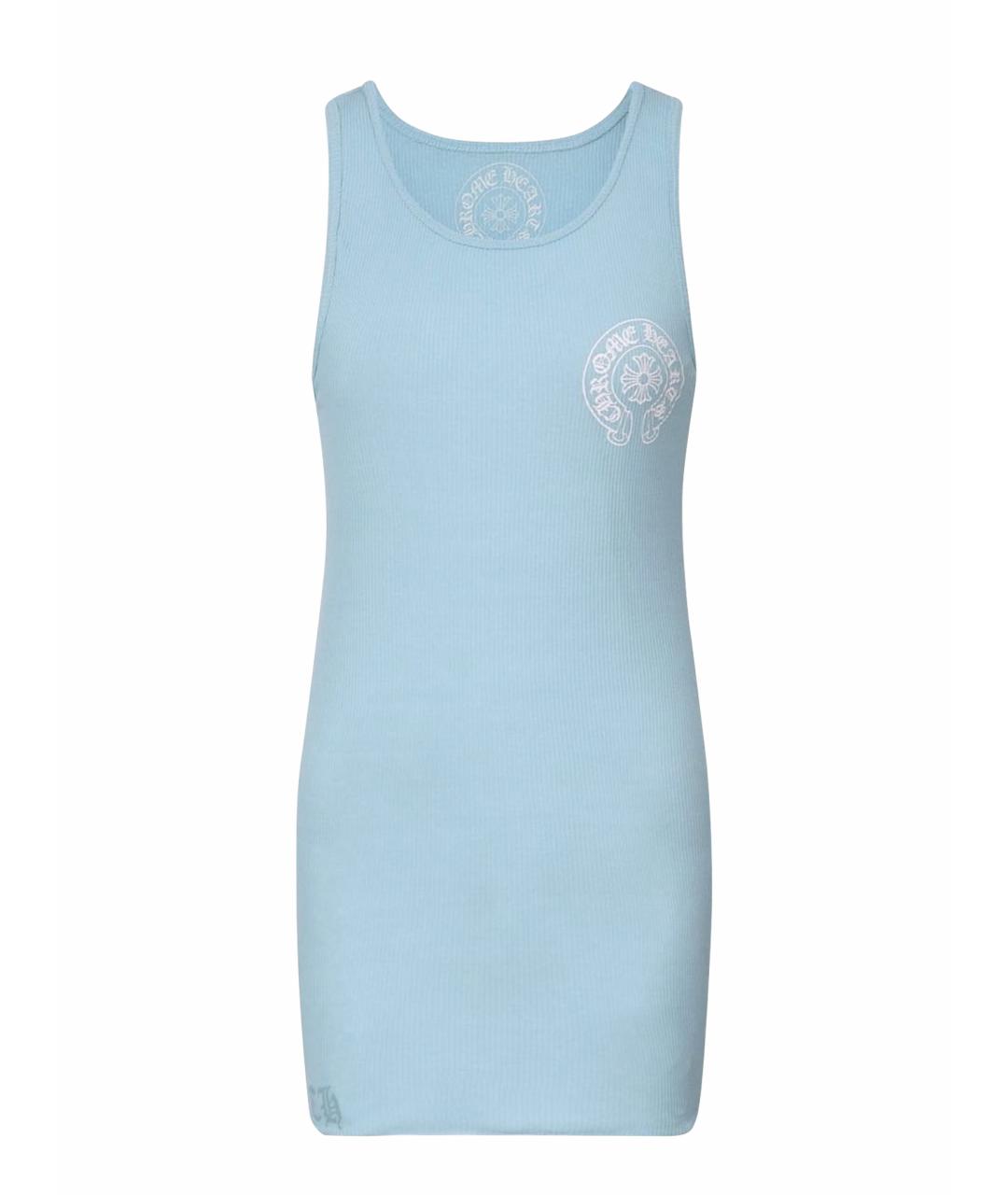 CHROME HEARTS Голубая хлопковая майка, фото 1