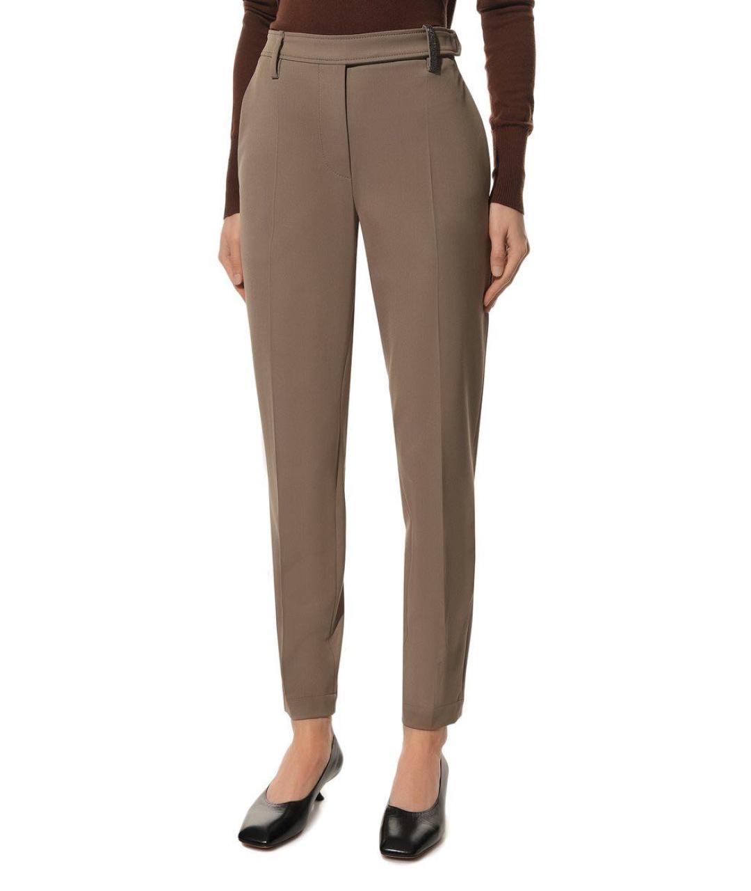 BRUNELLO CUCINELLI Коричневые брюки узкие, фото 2