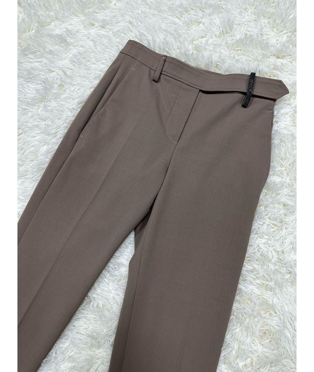 BRUNELLO CUCINELLI Коричневые брюки узкие, фото 4