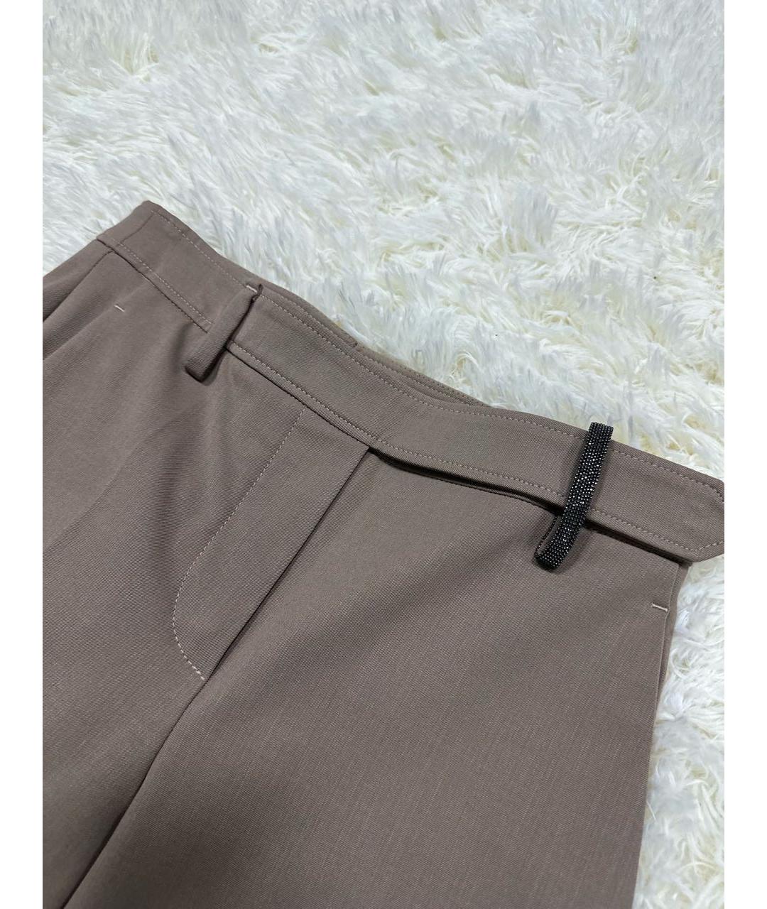 BRUNELLO CUCINELLI Коричневые брюки узкие, фото 5