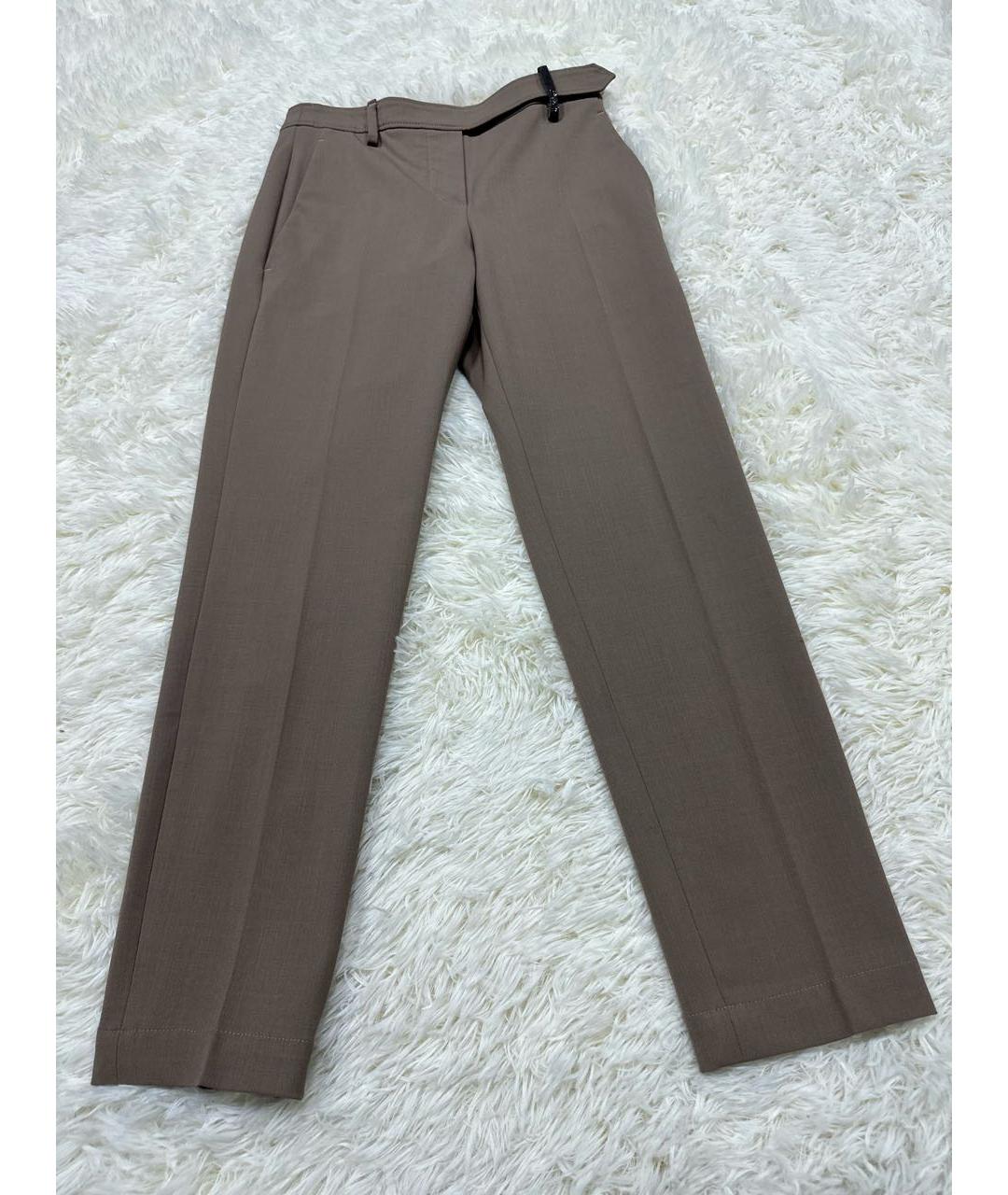 BRUNELLO CUCINELLI Коричневые брюки узкие, фото 3