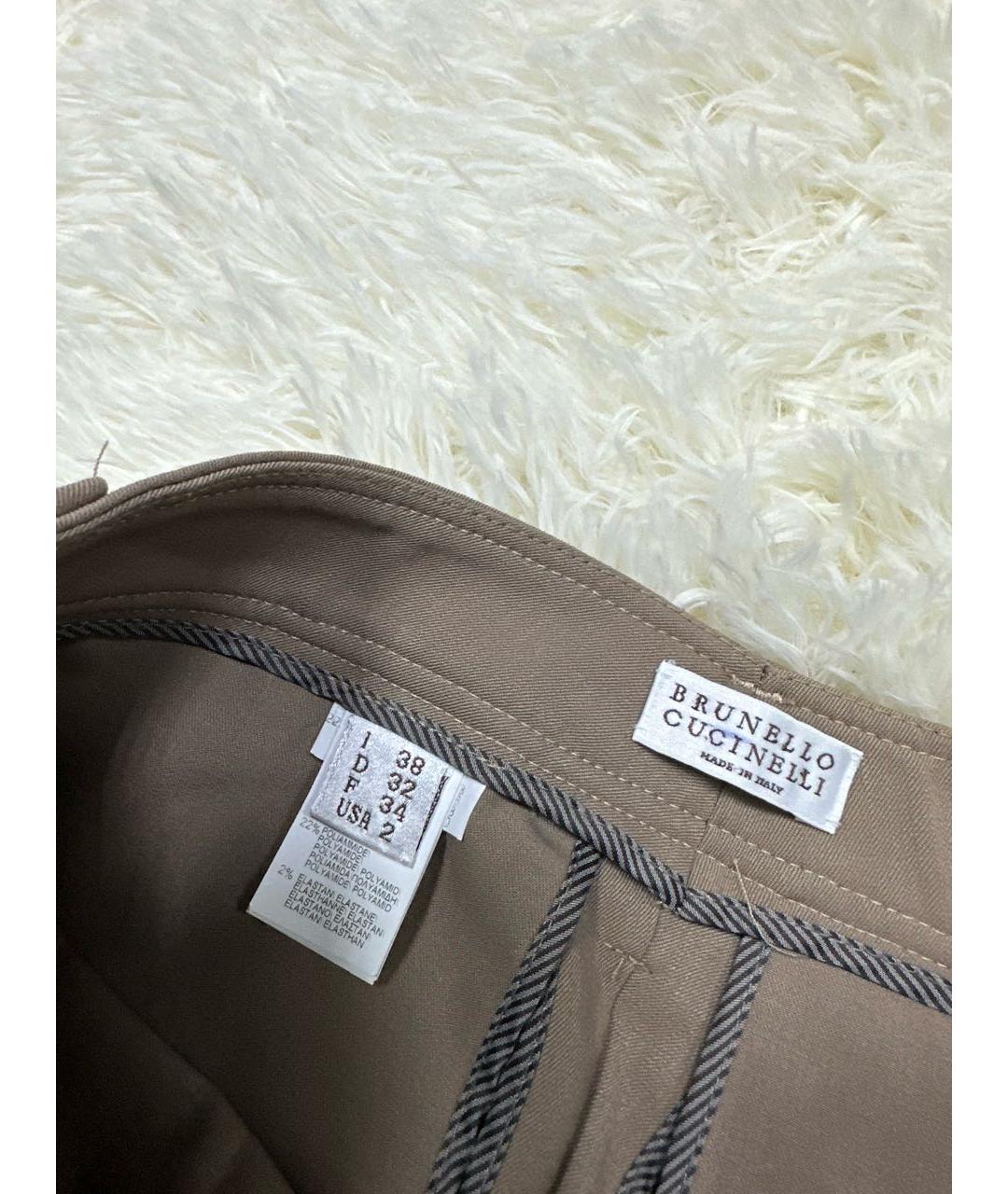 BRUNELLO CUCINELLI Коричневые брюки узкие, фото 6