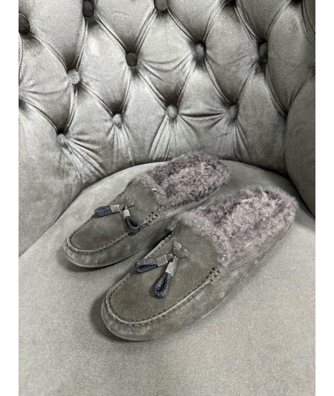 BRUNELLO CUCINELLI Антрацитовые мюли, фото 2