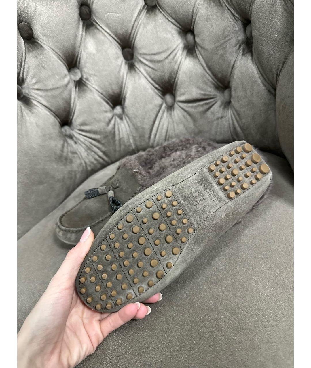 BRUNELLO CUCINELLI Антрацитовые мюли, фото 5