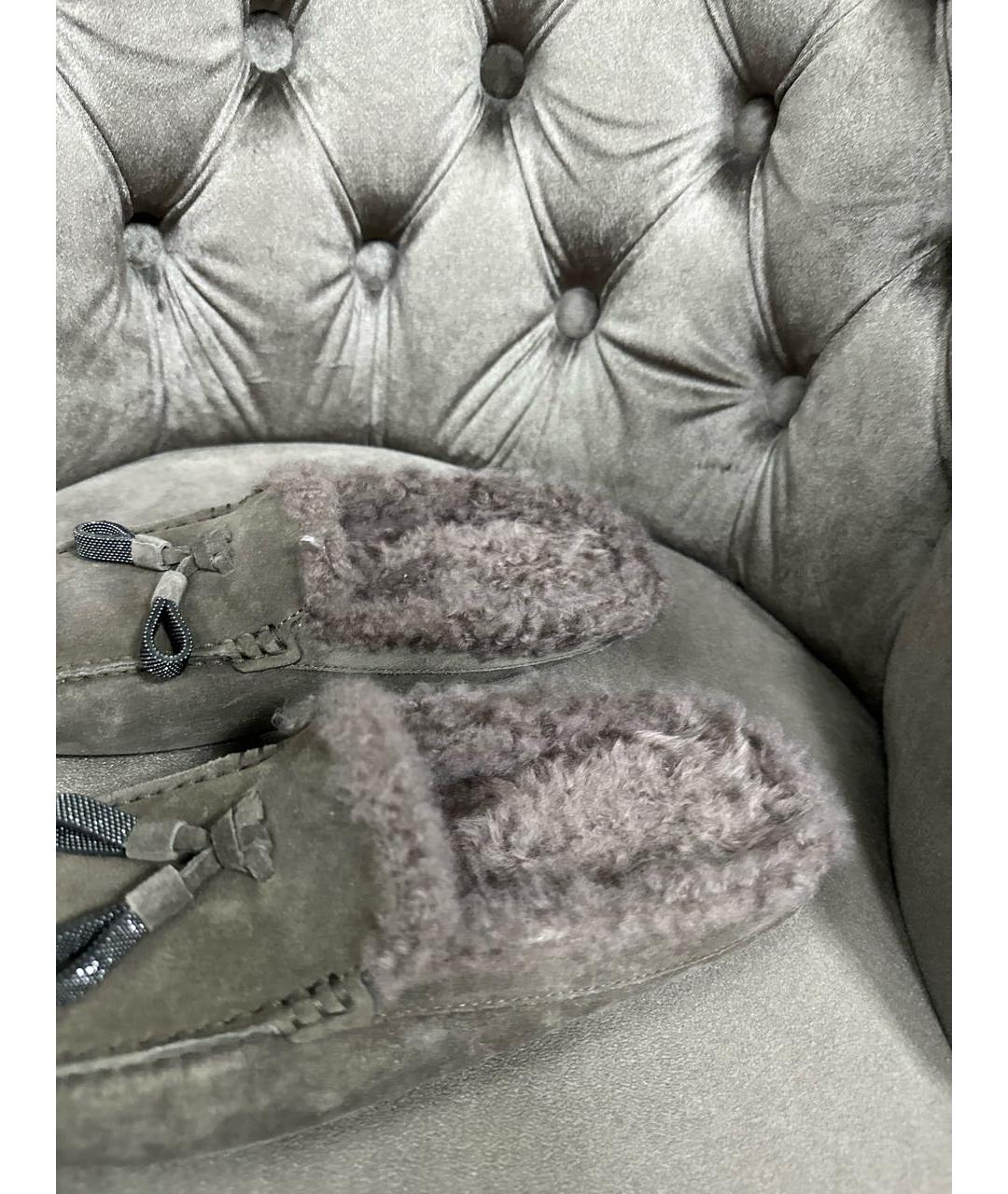 BRUNELLO CUCINELLI Антрацитовые мюли, фото 4